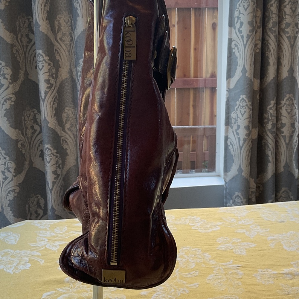 Kooba Deep Burgundy Leather Shoulder Bag - Picture 3 of 10